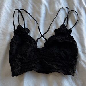 Black scrappy lace bralette
